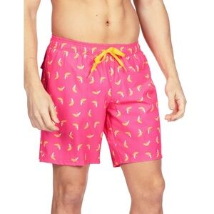 Tipsy Elves pink banana peel vacation shorts trunks swim Med bathing suit